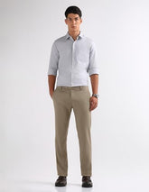 Arrow Men's Textured Dobby Trousers (ARAKTR2122_Dark Khaki_36)
