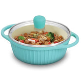 Hawkins 1.25 Litre Casserole, Aqua Baby Casserole with Glass Lid, Aqua Blue (UBC125G)
