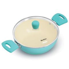 Hawkins 2 Litre Cook n Serve Casserole, Aqua Casserole with Glass Lid, Aqua Blue (IUC20G)