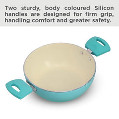 Hawkins 2 Litre Cook n Serve Casserole, Aqua Casserole with Glass Lid, Aqua Blue (IUC20G)