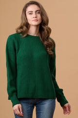 Bottle Green Regular Fit Sweater For Gipsy Women  Stylish & Cozy Winter Collection