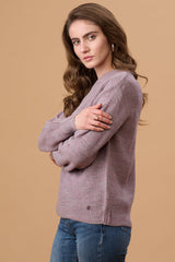 Melange Lilac Regular Fit Sweater For Gipsy Women  Stylish & Cozy Winter Collection
