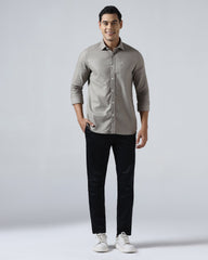 Beige textured men's casual shirt by Blackberry, Solter brand, featuring a soft fabric and relaxed fit for everyday wear.