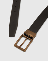 Leather Revesible Black & Brown Solid Belt - Warwick
