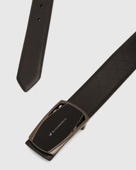 Leather Black Solid Belt - Wynne