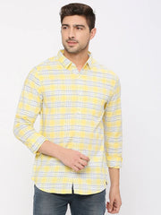 Spykar Mens Casual Shirt F/S Mshcs1Bc152 Powder Yellow
