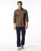 Blackberry Mens Casual Shirt F/S Es-Um-Jq-Finja Chocolate
