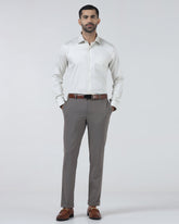 Cream Non Iron Textured Shirt - Easton