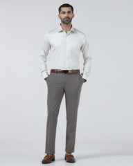 Cream Non Iron Textured Shirt - Easton
