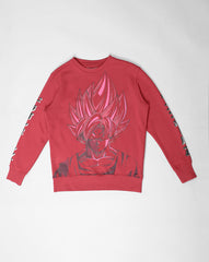 Dragon Ball Z Red Regular Fit Sweatshirt Men
