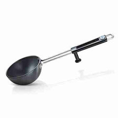 Prestige Hard Anodised Cookware Tadka Pan | Black | 13cm | | Perma Cool Bakelite Handle | in-Built Stand | Metal Spoon Friendly