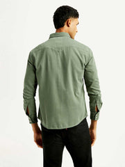 Men'S Solid Overdyed Slim Fit Shirt