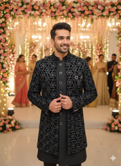 Lyte Club Mens Indo Western Iw-25601 Black