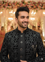 Lyte Club Mens Indo Western Iw-25601 Black