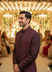 Regal Black Velvet Sherwani: The Epitome of Wedding Elegance