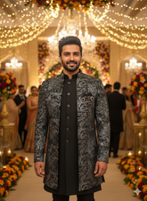 Lyte Club Mens Indo Western Iw-25603 Black