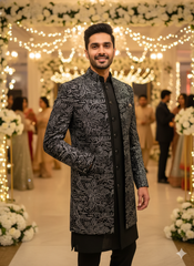 Lyte Club Mens Indo Western Iw-25603 Black