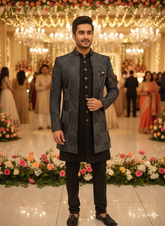 Lyte Club Mens Indo Western Indo21534Sg Black