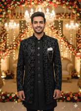 Lyte Club Mens Indo Western Iw-25601 Black