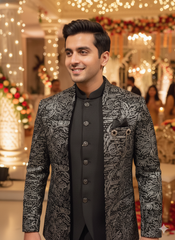 Lyte Club Mens Indo Western Iw-25603 Black