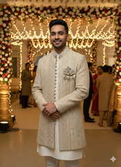 SANJOG MENS INDO WESTERN I/W2050 FAWN