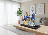 Vibrant Abstract Running Horses Statue