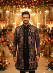 Lyte Club Mens Indo Western Indo21523Sg Black