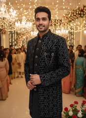 Lyte Club Mens Indo Western Iw-25601 Black