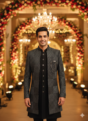 Lyte Club Mens Indo Western Indo21534Sg Black