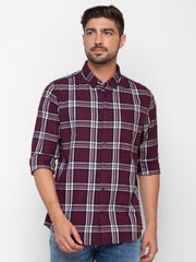 Spykar Mens Casual Shirt F/S Msh-02Bbcs-168 Plumred