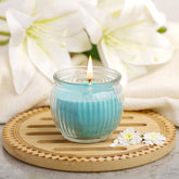 Iris Homefragrances Ribbed Jar Candle- 110g - Fragrance Cool Blue (Set of 2)