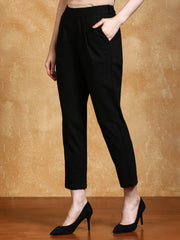 Jaipur Kurti Ladies Western Pants Black