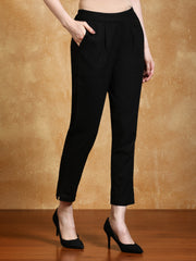 Jaipur Kurti Ladies Western Pants Black