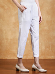 Jaipur Kurti Ladies Western Pants White