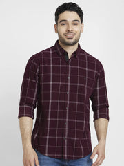 Spykar Mens Casual Shirt F/S Mshcs2Bc090 Wine Red