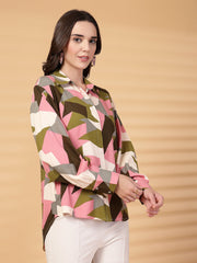 Gipsy Olive Abstract Printed Rayon Shirt