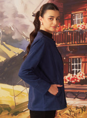 Asiya Navy Blue Monochrome Suede Shacket For Women