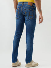 Spykar Dark Blue Slim Fit Low Rise Jeans for Men