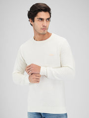 Spykar Mens Pullover Mfklw2Bd030 Off White
