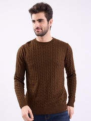 Spykar Mens Pullover Mfklw2Be007 Bison Brown