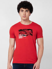 Spykar Mens T-Shirt H/S Mktcp1Bd061 Burnt Orange