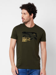 Spykar Mens T-Shirt H/S Mktcp1Bd061 Rifle Green