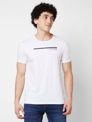 Spykar Mens T-Shirt H/S Mktcp1Bd154 White