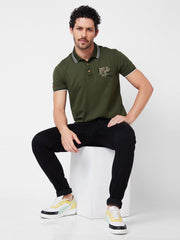 Spykar Mens T-Shirt H/S Mktfp1Bd015 Rifle Green