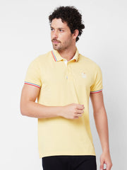 Spykar Mens T-Shirt H/S Mktfp1Bd023 Butter Yellow