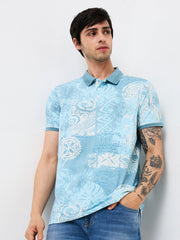 Spykar Mens T-Shirt H/S Mktfp1Be033 Cameo Blue
