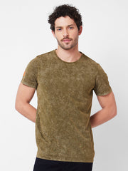 Spykar Mens T-Shirt H/S Mktft1Bd074 Military Green
