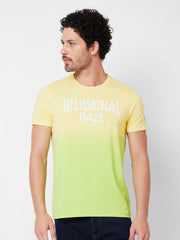 Spykar Mens T-Shirt F/S Mktft1Bd089 Butter Yellow