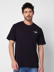 Spykar Mens T-Shirt H/S Mktft1Bd168 Navy Blue