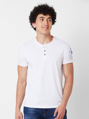Spykar Mens T-Shirt H/S Mktft1Bd186 White